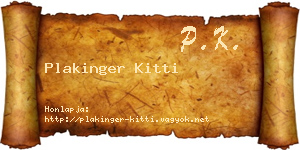 Plakinger Kitti névjegykártya